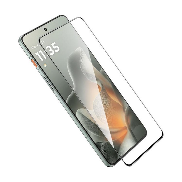 Folie Protectie Ecran pentru Motorola Moto G17 / G17 Power 4G, Sticla Securizata Temperata 5D Full Glue, Margini negre