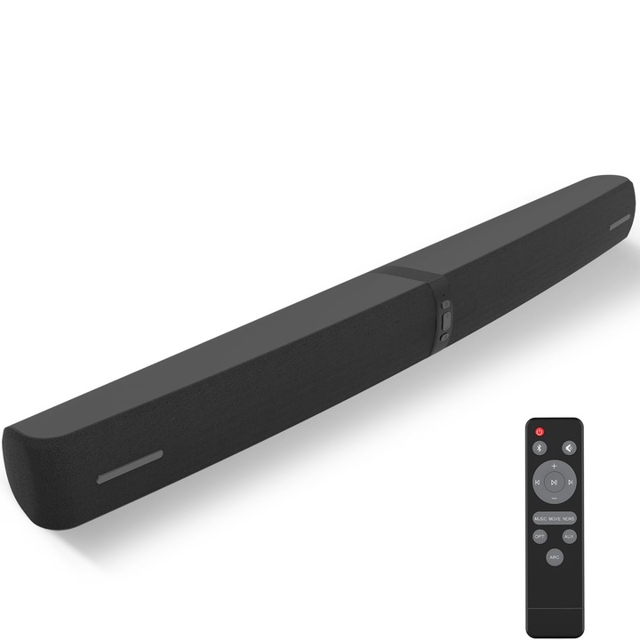 Soundbar Corenia QRE-5012618, 90 W, Bluetooth 5.3, montare pe masa, negru, 43,5 cm