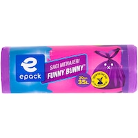 Saci menajeri Epack Funny Bunny, 35 l, 52 x 57 cm + 16 cm, 20 buc/rola, Mov