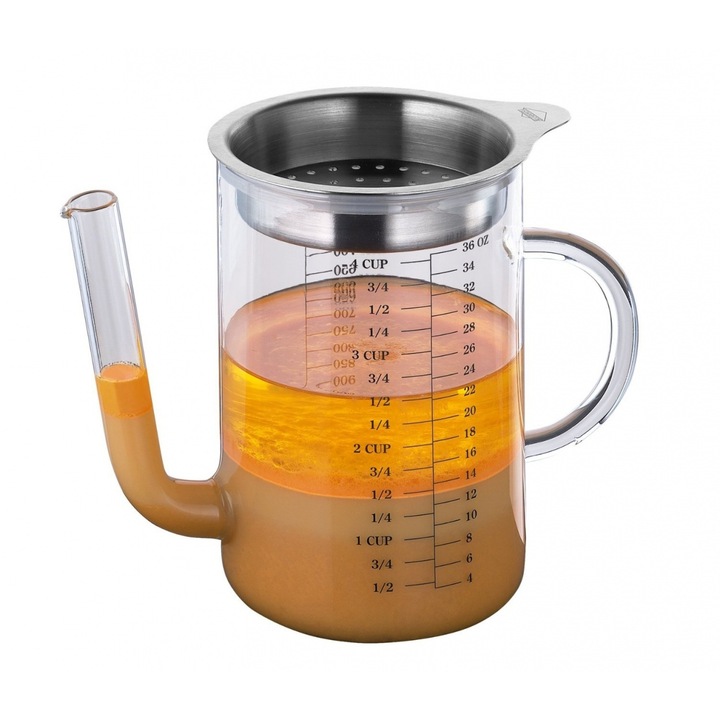 Cana gradata pentru sos Kuchenprofi, sticla/inox