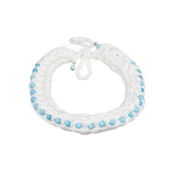 Colier Crosetat Alb Textil Handmade Colier Crosetat Alb Textil Handmade