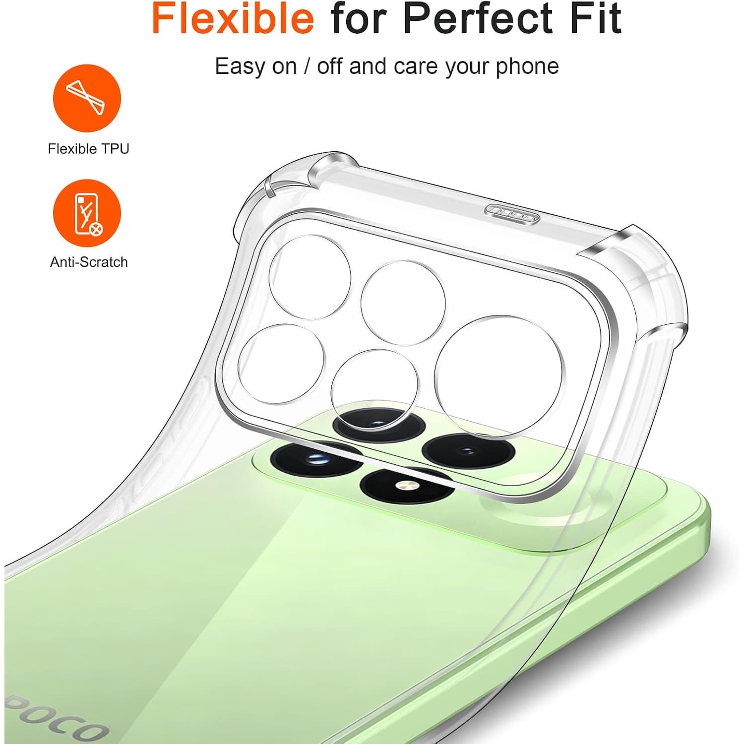 Husa pentru Poco F9 Pro Slim Anti-Shock 1.5mm reinforced 4 corners, transparenta