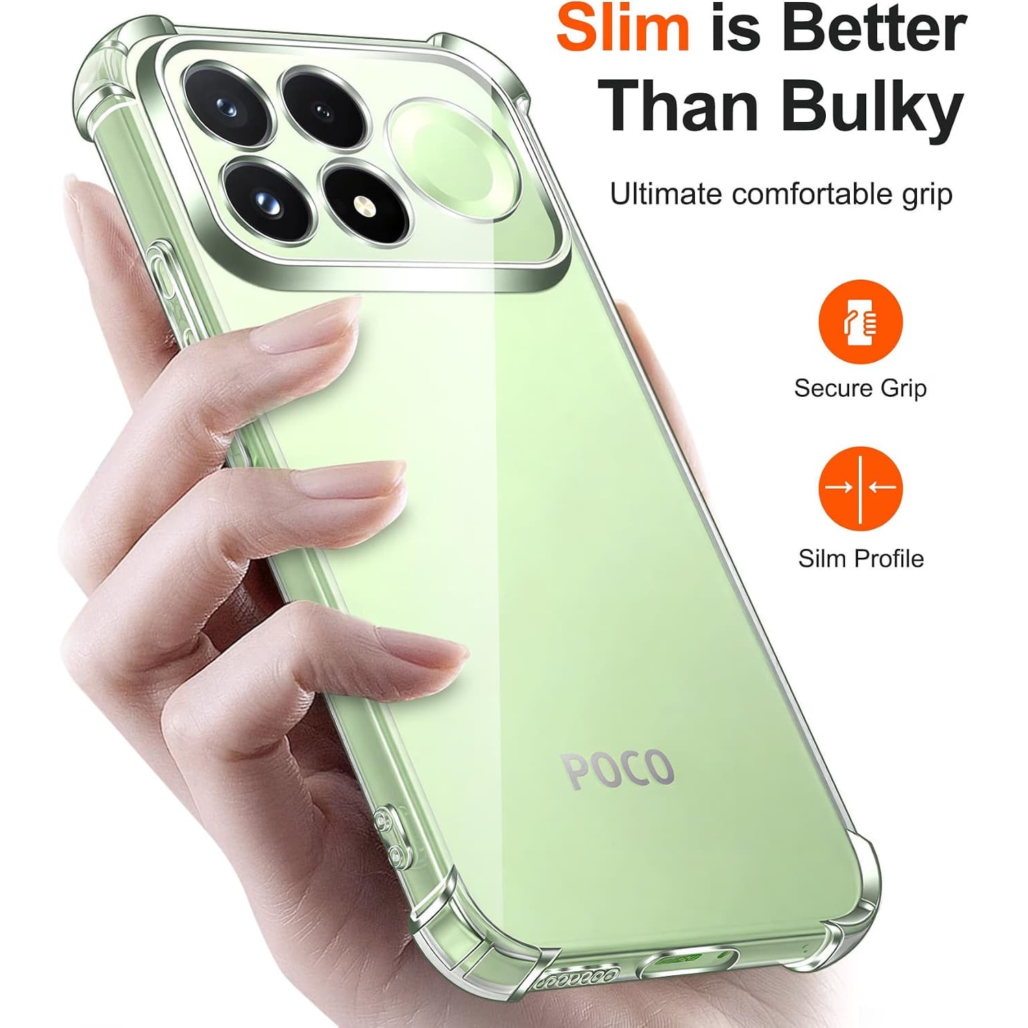 Husa pentru Poco F9 Pro Slim Anti-Shock 1.5mm reinforced 4 corners, transparenta