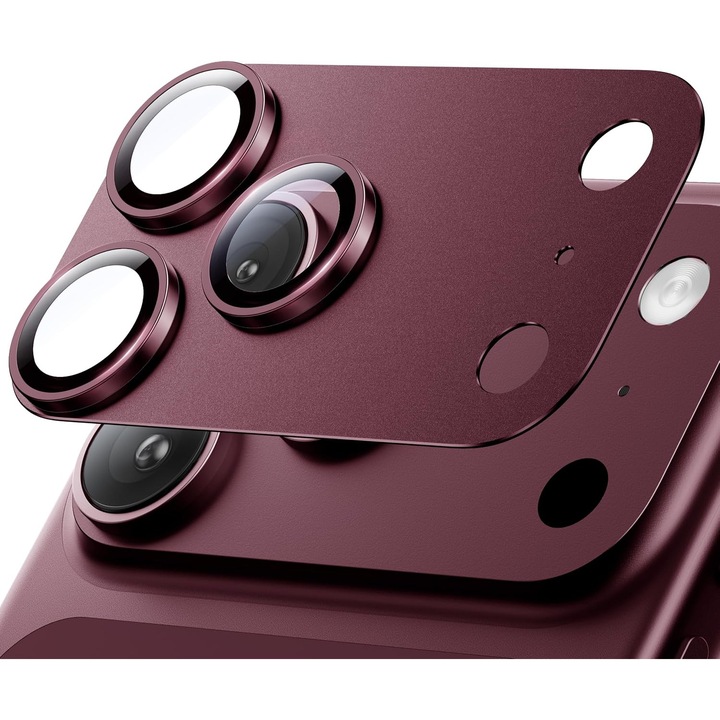 Folie Camera pentru IPhone 18 Pro, protectie metalica, Cherry