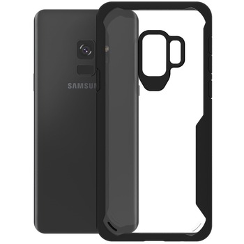 Husa Samsung Galaxy S9, Hybrid Antisoc, carcasa spate, slim, hardcase, Negru