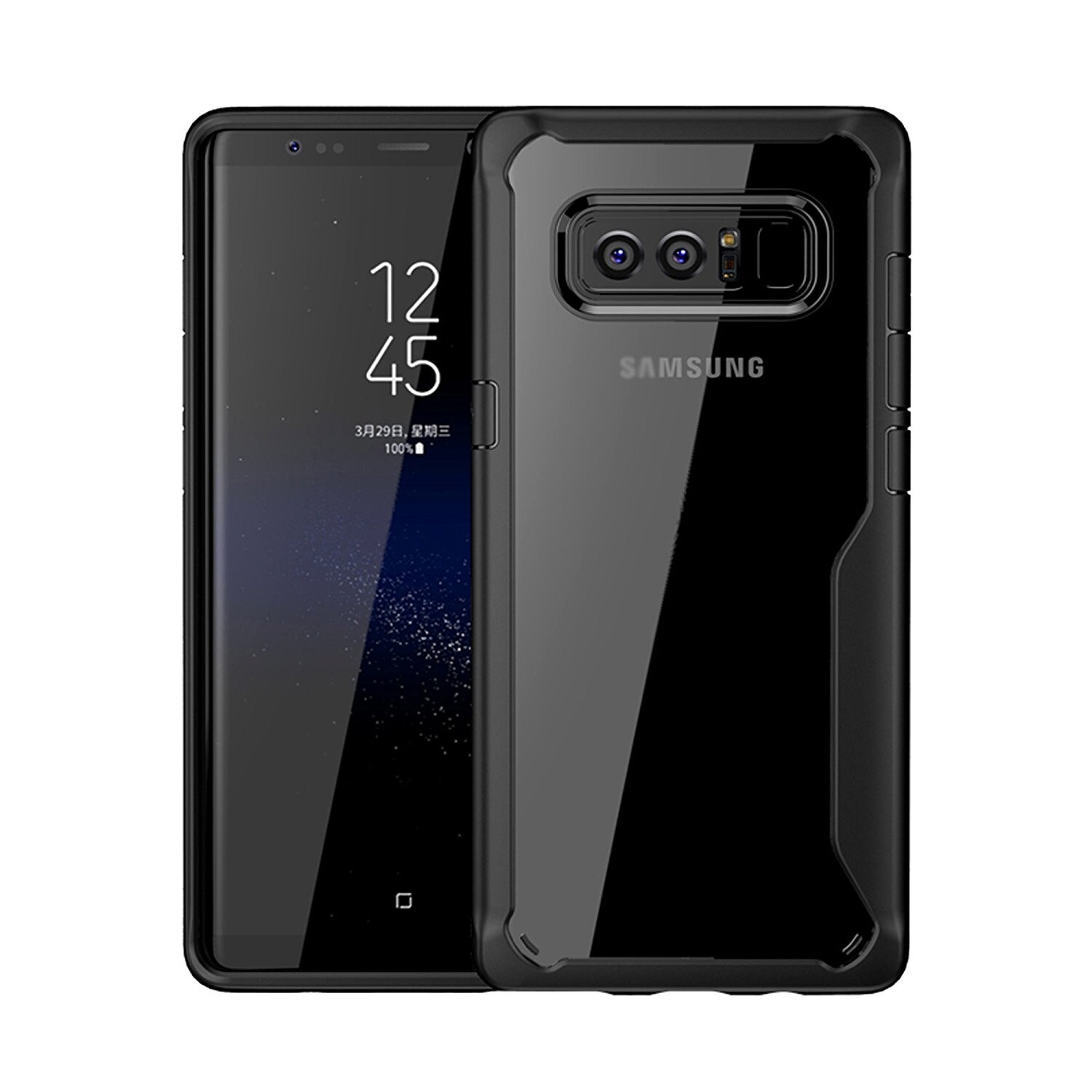 Husa Samsung Galaxy Note 8, Hybrid Antisoc, carcasa spate, slim, hardcase, Negru