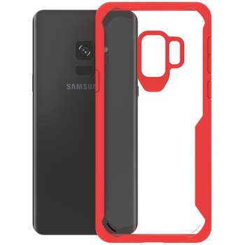 Husa Samsung Galaxy S9, Hybrid Antisoc, carcasa spate, slim, hardcase, Rosu