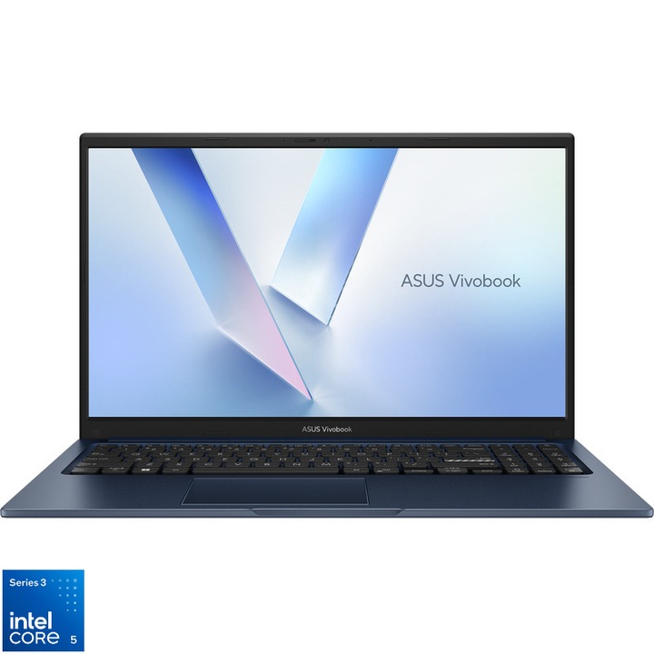 Laptop ASUS 15.6'' Vivobook 15 X1504MA, FHD, Procesor Intel® Core™ 5 320 (6M Cache, up to 4.60 GHz), 32GB DDR5, 512 GB SSD, Intel Graphics, No OS, Quiet Blue