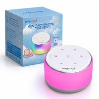 Dispozitiv Sunete Albe, Aparat de Sunete Linistitoare Bebelusi white noise, AMYMAT®, Pentru Somn cu Lumini Relaxante 34 sunete, pentru copii si adulti, portabil, timer, Lampa de veghe