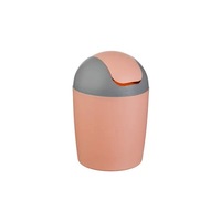 Cos de Gunoi Roz Gri cu Capac pentru Birou Ø12x18.5cm - 1.2L