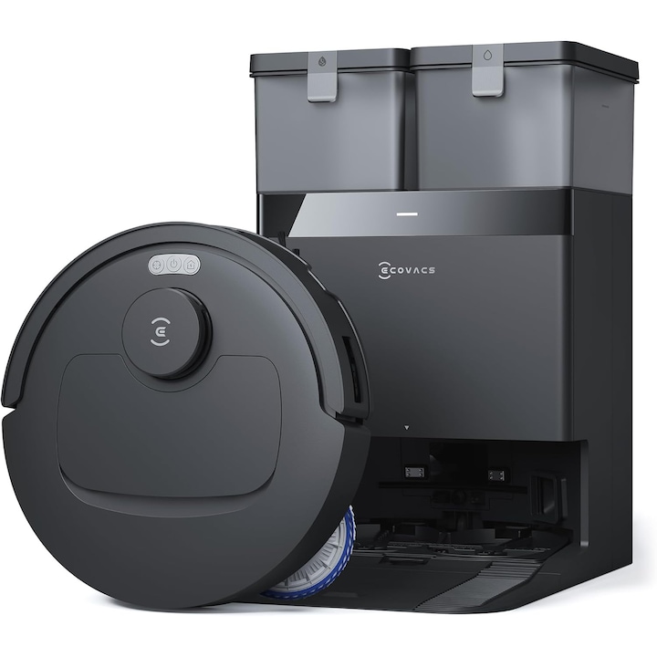 ECOVACS DEEBOT T30C Omni Gen2, robot aspirator si mop, 25.000 Pa, tehnologie de spalare OZMO Turbo 2.0, sistem anti-incurcare ZeroTangle 3.0, curatare a marginilor TruEdge 2.0, statie Omni, spalare a mopului la 75°C, negru
