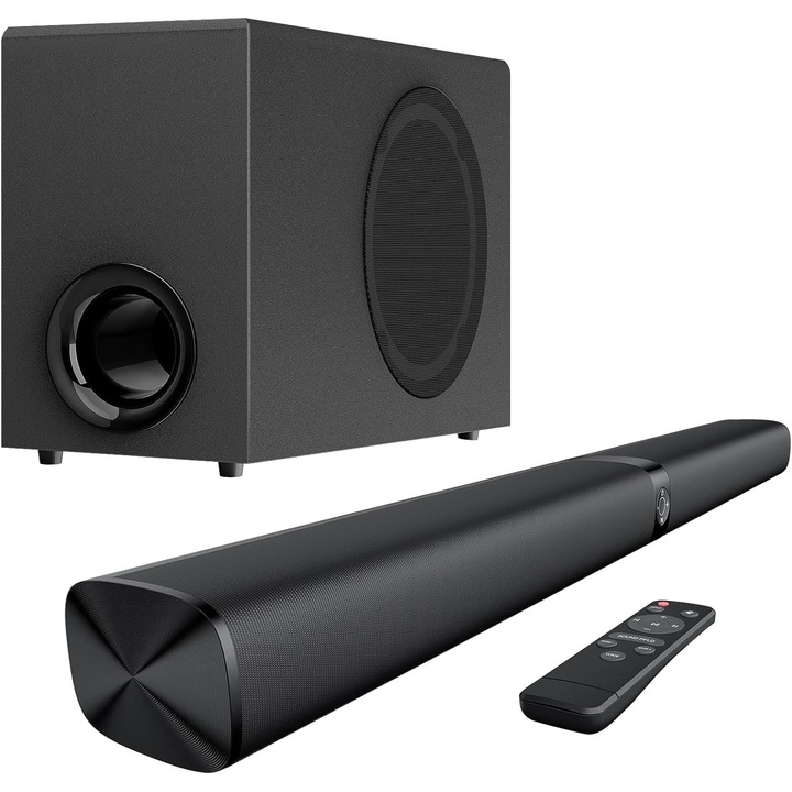 Soundbar Corenia QRE-5013929 2.1 surround, 110 W, montare pe masa, negru, 43 x 24 x 8 cm