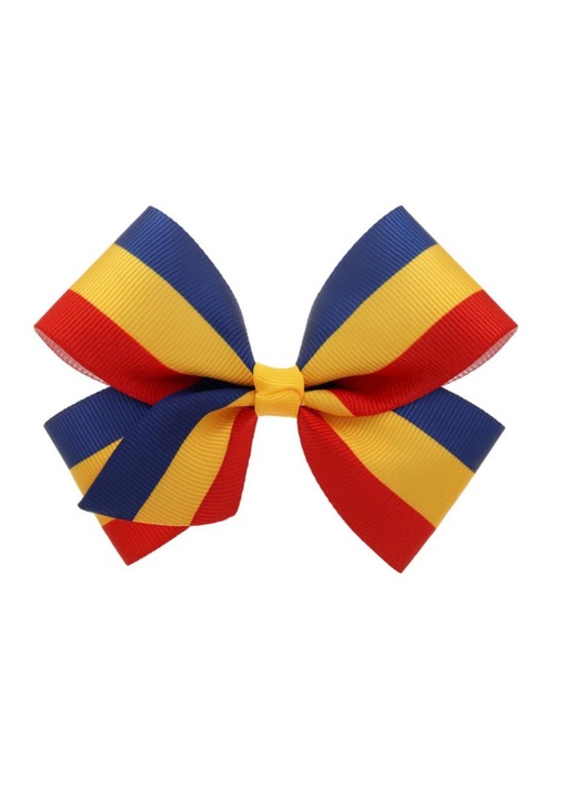 Papion tricolor din poliester, 9x7cm, accesoriu versatil pentru evenimente festive