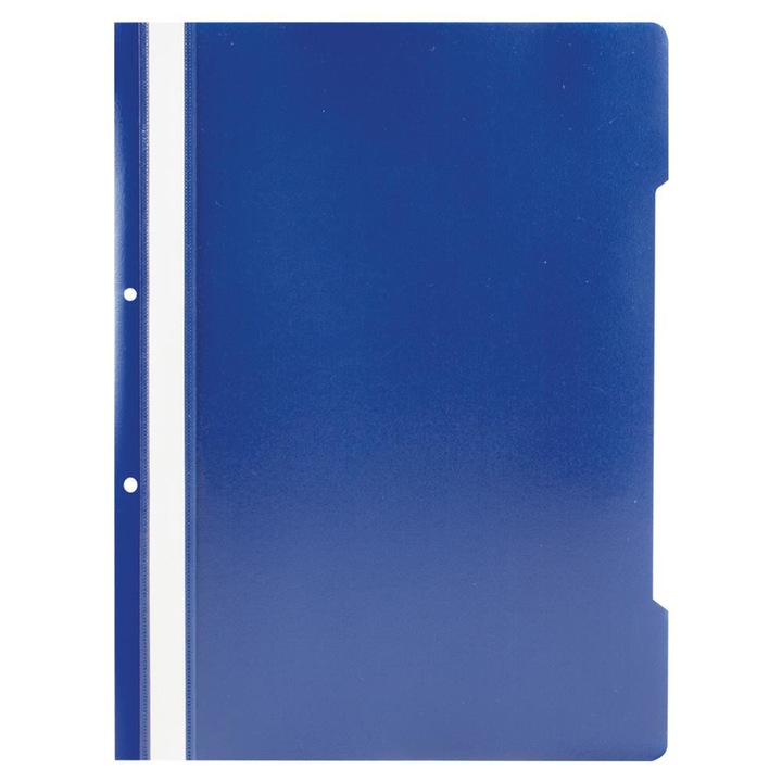 Пластмасова папка Exxo, Шина и перфорация, Син, 50 бр/комплект