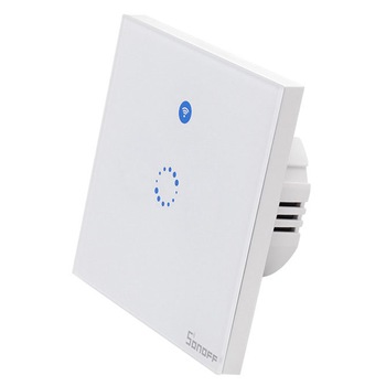 Intrerupator simplu cu touch Sonoff T1 EU 1C, Wi-Fi, Alb Intrerupator simplu cu touch Sonoff T1 EU 1C, Wi-Fi, Alb