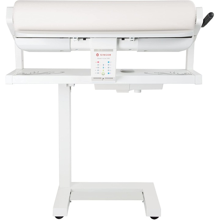 Cilindru de calcat cu aburi Singer 580, putere 3300 W, cilindru 85 cm, rezervor 1.9 L, pana la 200°C, 5 trepte temperatura, filtru anti-cal, alb