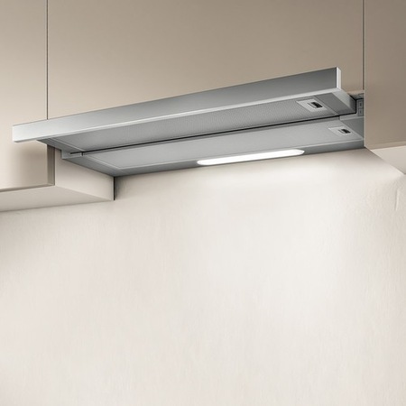 Hota incorporabila telescopica Pyramis EL60M1, putere de absorbtie 336mc/h, 60cm, Inox si metal vopsit