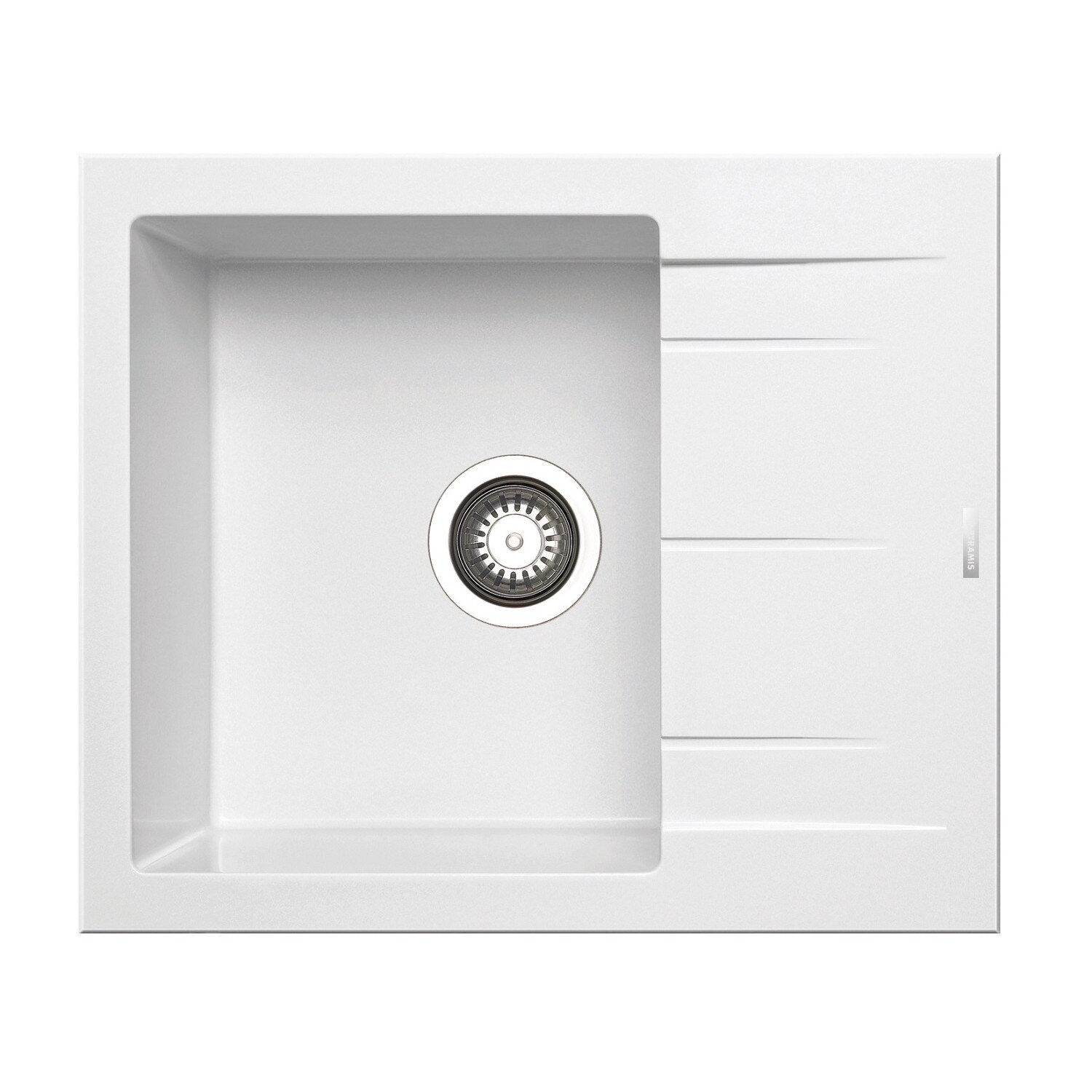 Chiuveta bucatarie Pyramis ALAZIA, 590x500mm, adancime 200mm, reversibila, Pyragranite Snow