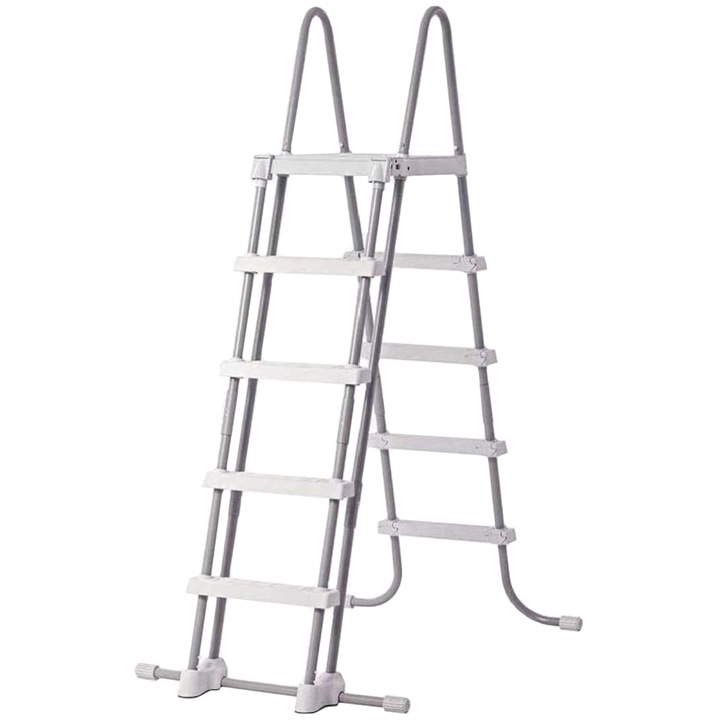 Стълба Intex 28077, С прибиращи се стъпала, За използване в надземни басейни с височина 122-132 см
