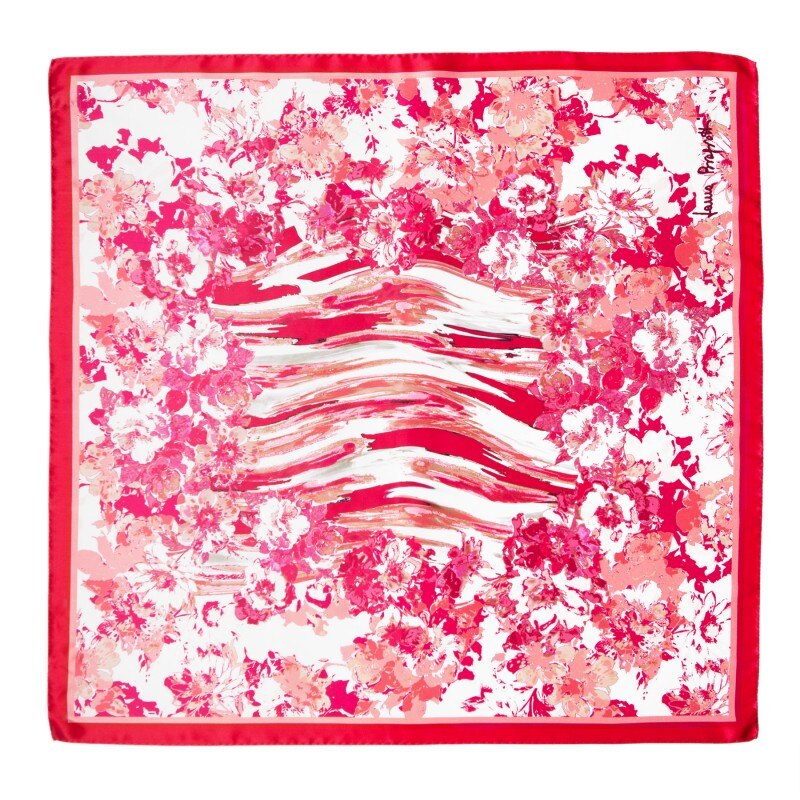 Esarfa matase Radiant pink flowers