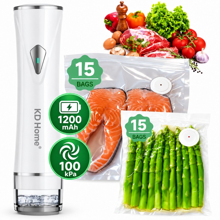 Aparat de Vidat și Sigilat Alimente Portabil KD Home® VacuumGoPro