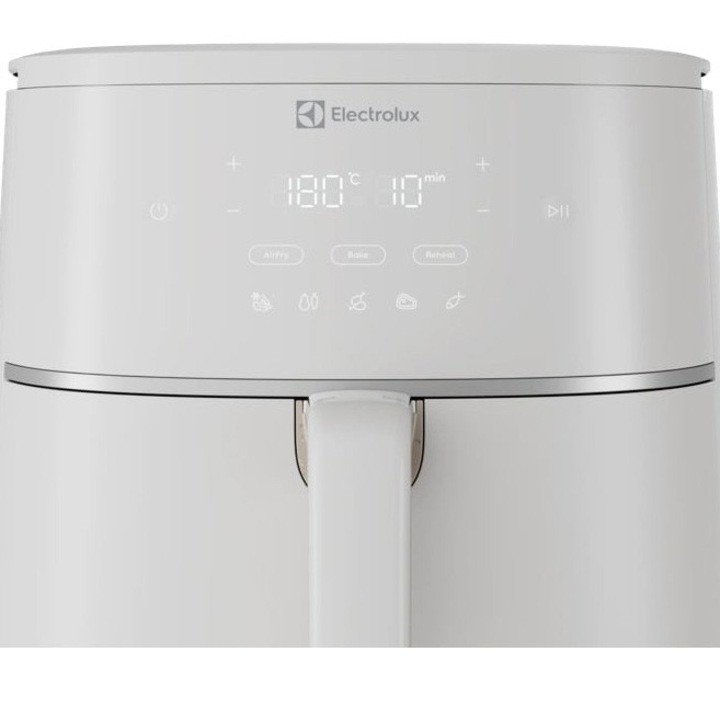 Friteuza cu aer cald Electrolux EAF5SW Nordic Timeless Collection, 1500 W, capacitate 5L, 1,4 kg cartofi prajiti, display digital, 3 moduri gatire, 5 programe automate, timer 99 min, avertizare acustica pentru amestecare ingrediente, alb scoica - Imaginea 6 din 16