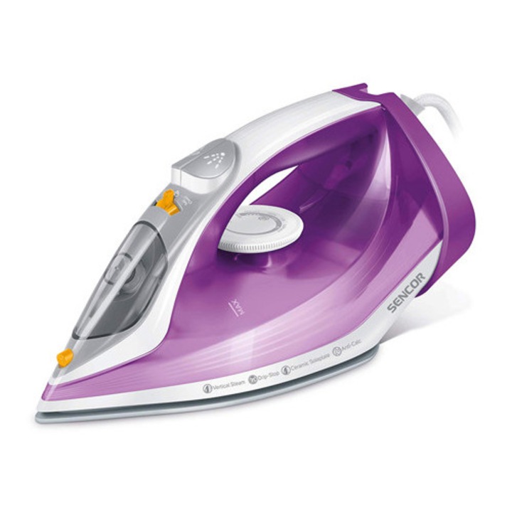 Fier de călcat Sencor, 2400W, talpă ceramică, sistem de abur, 286x122x139mm