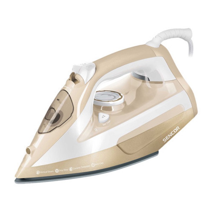 Fier de călcat Sencor 2600W, talpă ceramică, abur 35 g/min, rezervor 470 ml, 296x122x144 mm