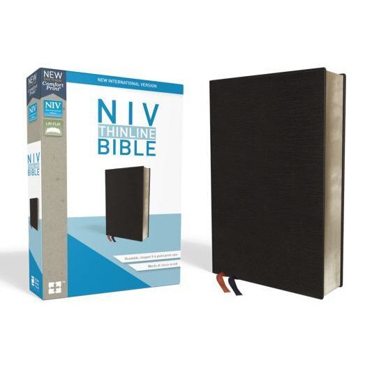NIV, Thinline Bible, Bonded Leather, Black, Indexed, Red Letter Edition, Zondervan (Author)