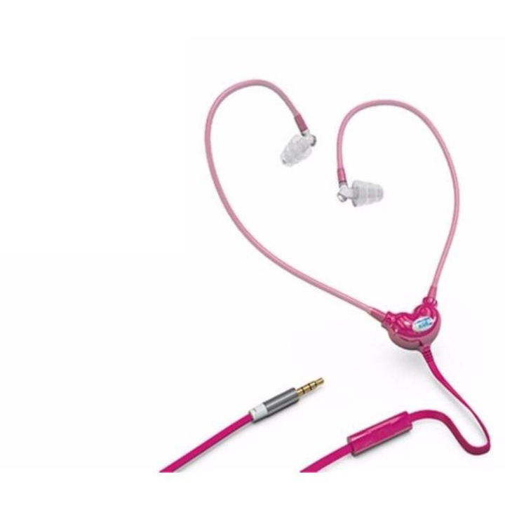 Smart&Safe® sugárzásmentes levegőcső fülhallgató, rózsaszín