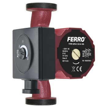 Pompa de recirculare Ferro GPA II, 32-6-180, 180mm, 2 Pompa de recirculare Ferro GPA II, 32-6-180, 180mm, 2