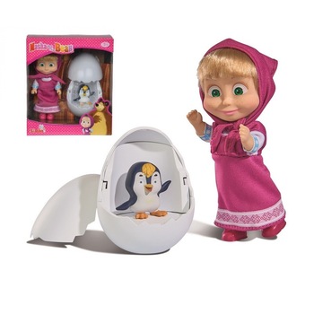 Papusa Masha cu pinguin, Simba, Masha si Ursul Papusa Masha cu pinguin, Simba, Masha si Ursul