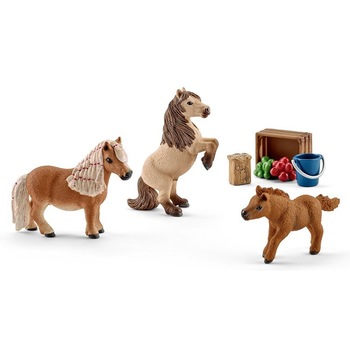Figurine, Schleich, Familia de ponei Shetland Figurine, Schleich, Familia de ponei Shetland