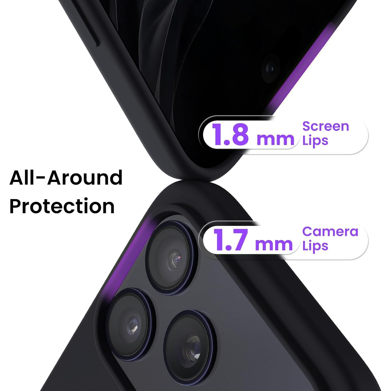 Husa pentru iPhone 18 Pro, Joyshell, SIlicon Catifelat Cu Interior Microfibra, Protectie Premium, Negru