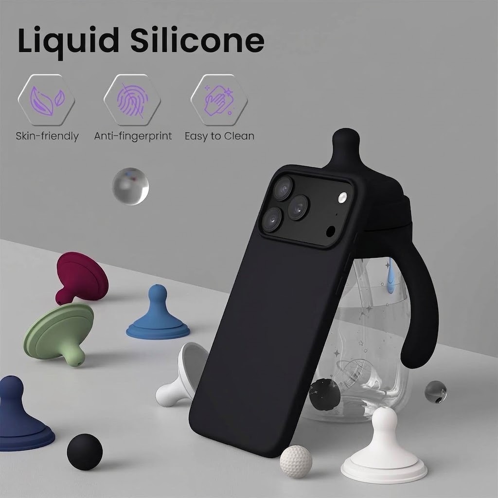 Husa pentru iPhone 18 Pro, Joyshell, SIlicon Catifelat Cu Interior Microfibra, Protectie Premium, Negru