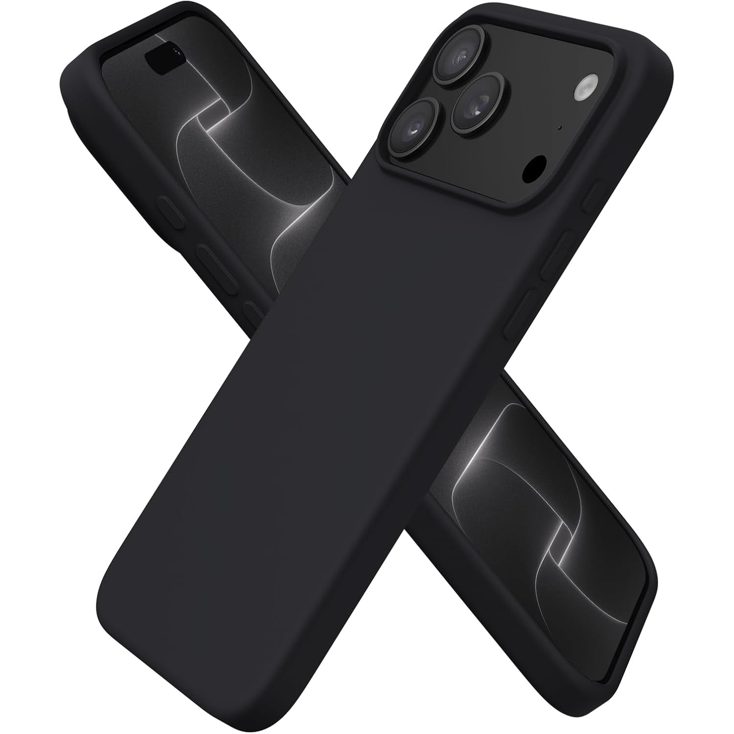Husa pentru iPhone 18 Pro, Joyshell, SIlicon Catifelat Cu Interior Microfibra, Protectie Premium, Negru