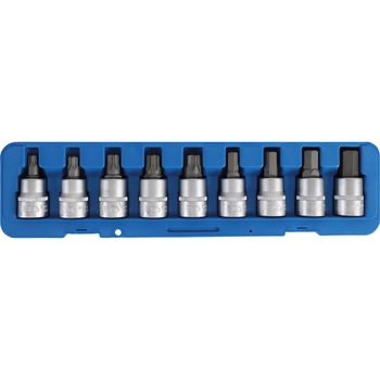 Trusa de biti imbus 14, 17, 19, 22 mm, lungime 85 mm si torx T60, T70, T80, T90, T100, lungime 80 mm, antrenare cu tubulara 3/4”, 9 piese, BGS 5189 Trusa de biti imbus 14, 17, 19, 22 mm, lungime 85 mm si torx T60, T70, T80, T90, T100, lungime 80 mm, antrenare cu tubulara 3/4”, 9 piese, BGS 5189