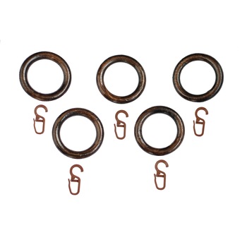 Set 5 inele din lemn + 5 carlige pentru perdea si/sau draperie,diametru: 5.7 cm,Wenge Set 5 inele din lemn + 5 carlige pentru perdea si/sau draperie,diametru: 5.7 cm,Wenge