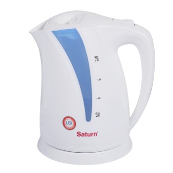 Fierbator apa Saturn ST-EK8417, 2200W, 2L, Indicator nivel, Alb/Albastru Fierbator apa Saturn ST-EK8417, 2200W, 2L, Indicator nivel, Alb/Albastru