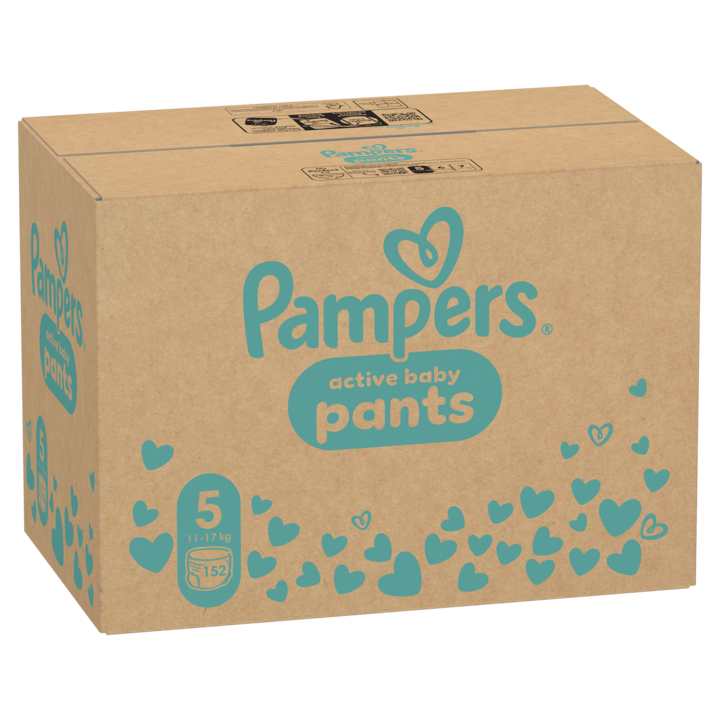 Scutece-Chilotel Pampers Active Baby XXL Box, Marimea 5, 11kg-17kg, 152 buc