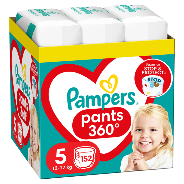 Scutece-chilotel Pampers Pants XXL Box Marimea 5, 12-17 kg, 152 buc
