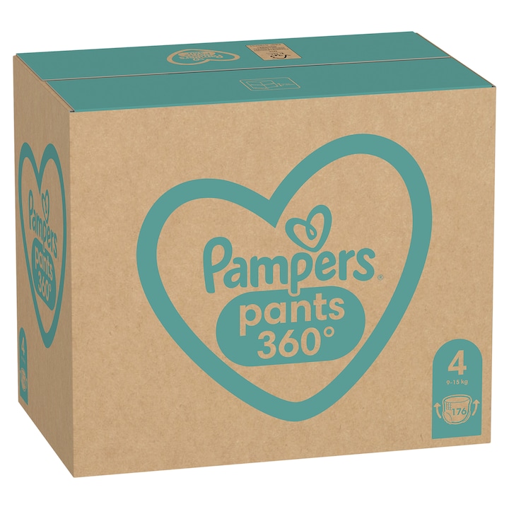 Пелени-гащички Pampers Pants XXL BOX 4 Maxi, 9-15 кг, 176 броя