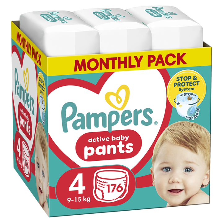 Pampers Pants Havi pelenkacsomag, 4-es méret, 9-15 kg, 176 db