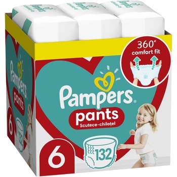 Scutece-chilotel Pampers Pants XXL Box Marimea 6, 15+ kg, 132 buc Scutece-chilotel Pampers Pants XXL Box Marimea 6, 15+ kg, 132 buc