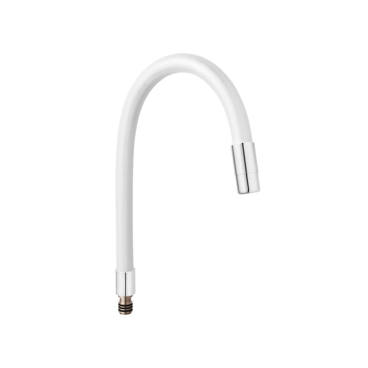 Разтегателен чучур за смесител FERRO Elastico, хромиран аератор, бял