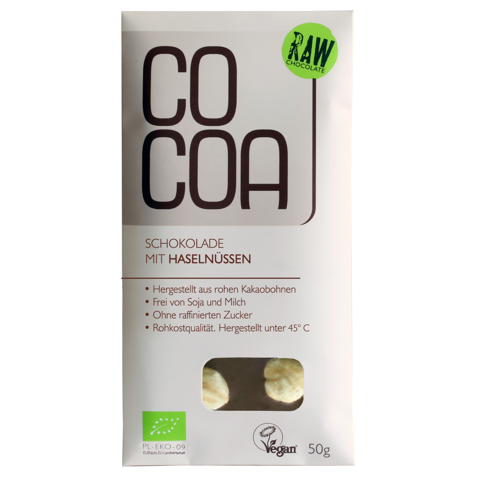 Ciocolata RAW cu Alune de Padure ECO 50 G