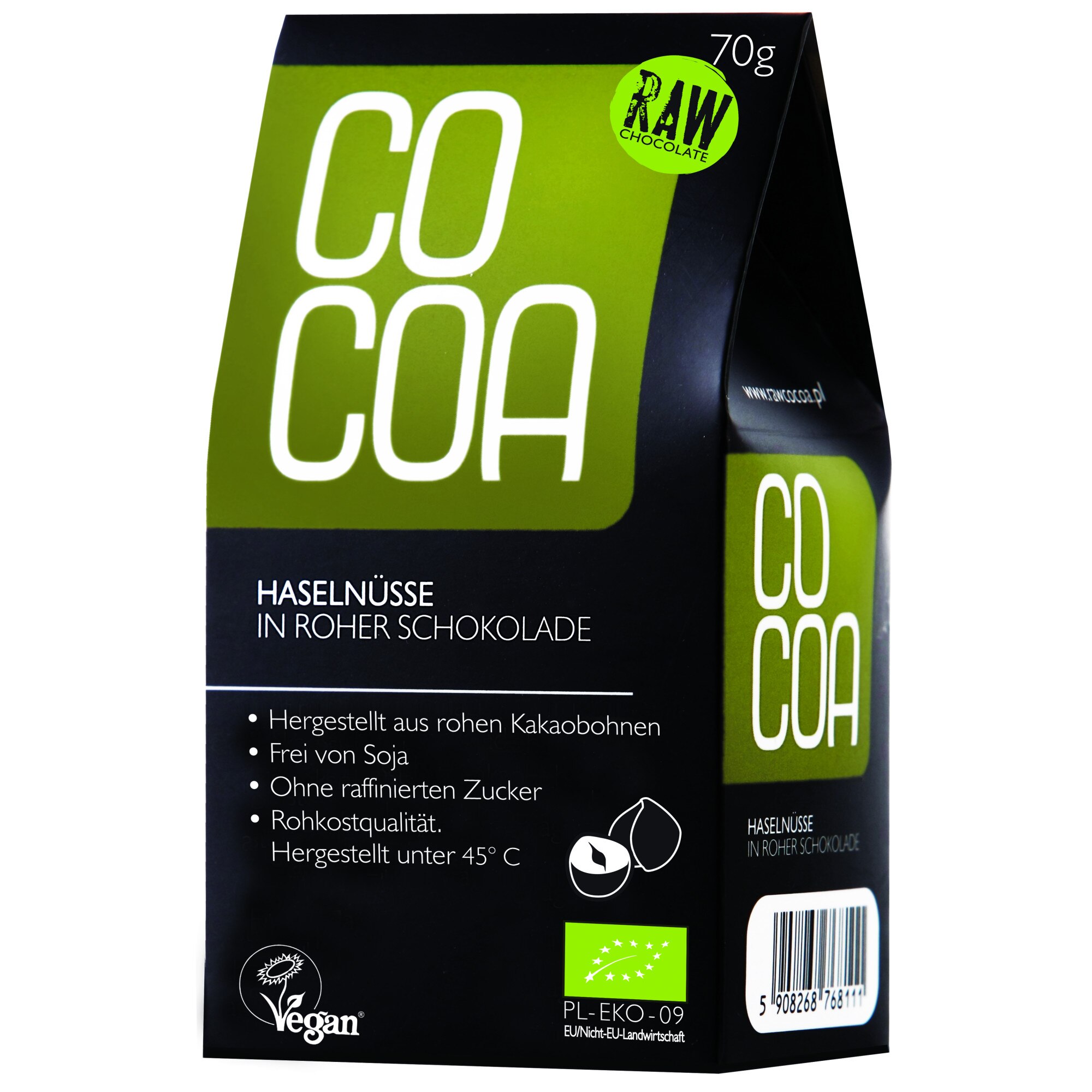 Alune de Padure in Ciocolata RAW ECO 70 G