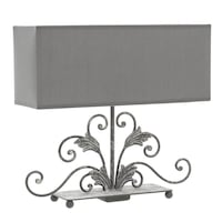 Veioza metalica cu picior cu model de culoare gri