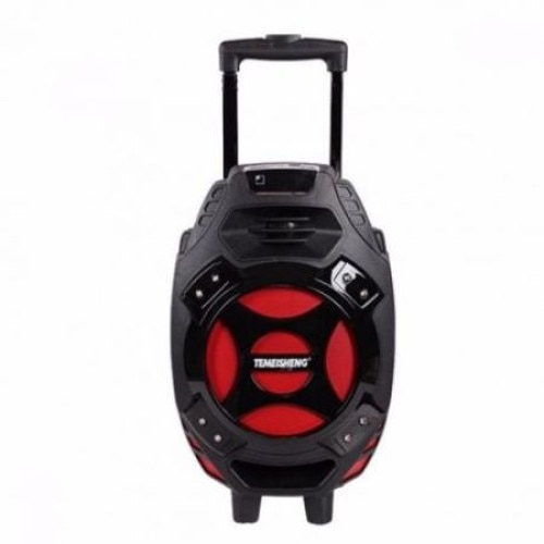 Boxa Audio Temeisheng ,Conectare prin Functia Bluetooth, Port USB, Card SD, Microfon Wirelesss, Telecomanda Inclusa , Difuzor de 8 inch , Volum separat pentru microfon si chitara , Negru