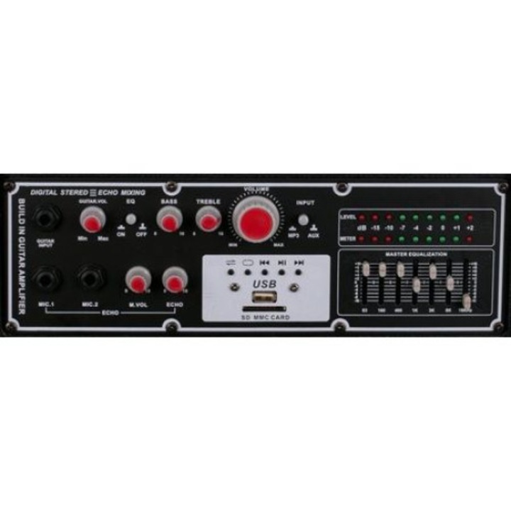 Temeisheng professzionális hangszórók, mikrofoncsatlakozóval, karaoke, USB, Bluetooth, 7 sávos hangszabályzó, maximum 360 W, SD kártya, kiegészítő, játékfények, izzók
